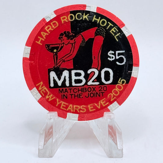Hard Rock - Las Vegas Las Vegas Nevada 2004 'Matchbox 20 (New Years Eve)' LE $5 Casino Chip E7429