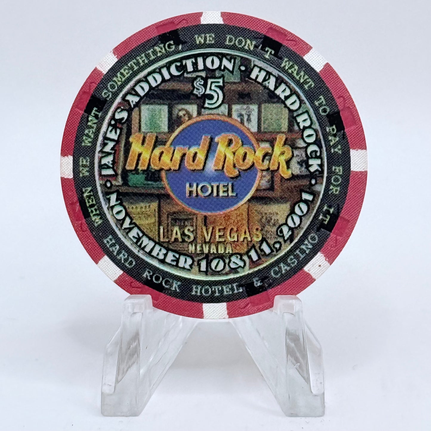 Hard Rock - Las Vegas Las Vegas Nevada 2001 'Jane's Addiction' LE $5 Casino Chip V8683