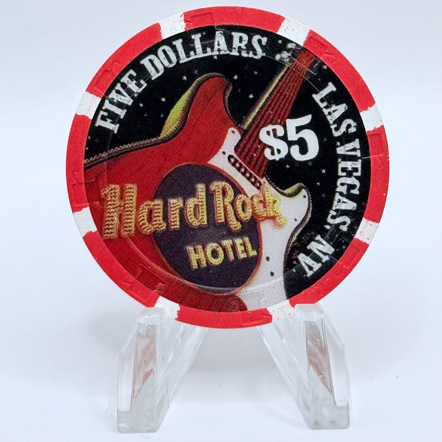 Hard Rock - Las Vegas Las Vegas Nevada 2005 'Chritmas' LE $5 Casino Chip E7428