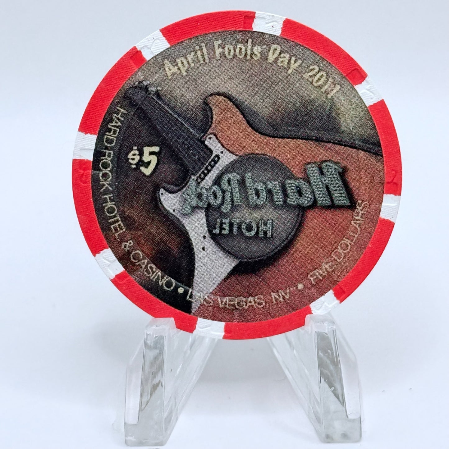 Hard Rock - Las Vegas Las Vegas Nevada 2011 'April Fools Day' LE $5 Casino Chip D0047