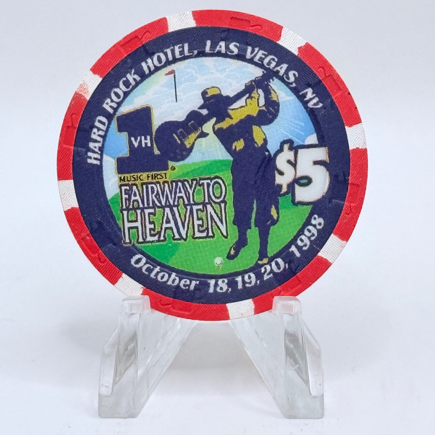 Hard Rock - Las Vegas Las Vegas Nevada 1998 'Fairway to Heaven' LE $5 Casino Chip V2664