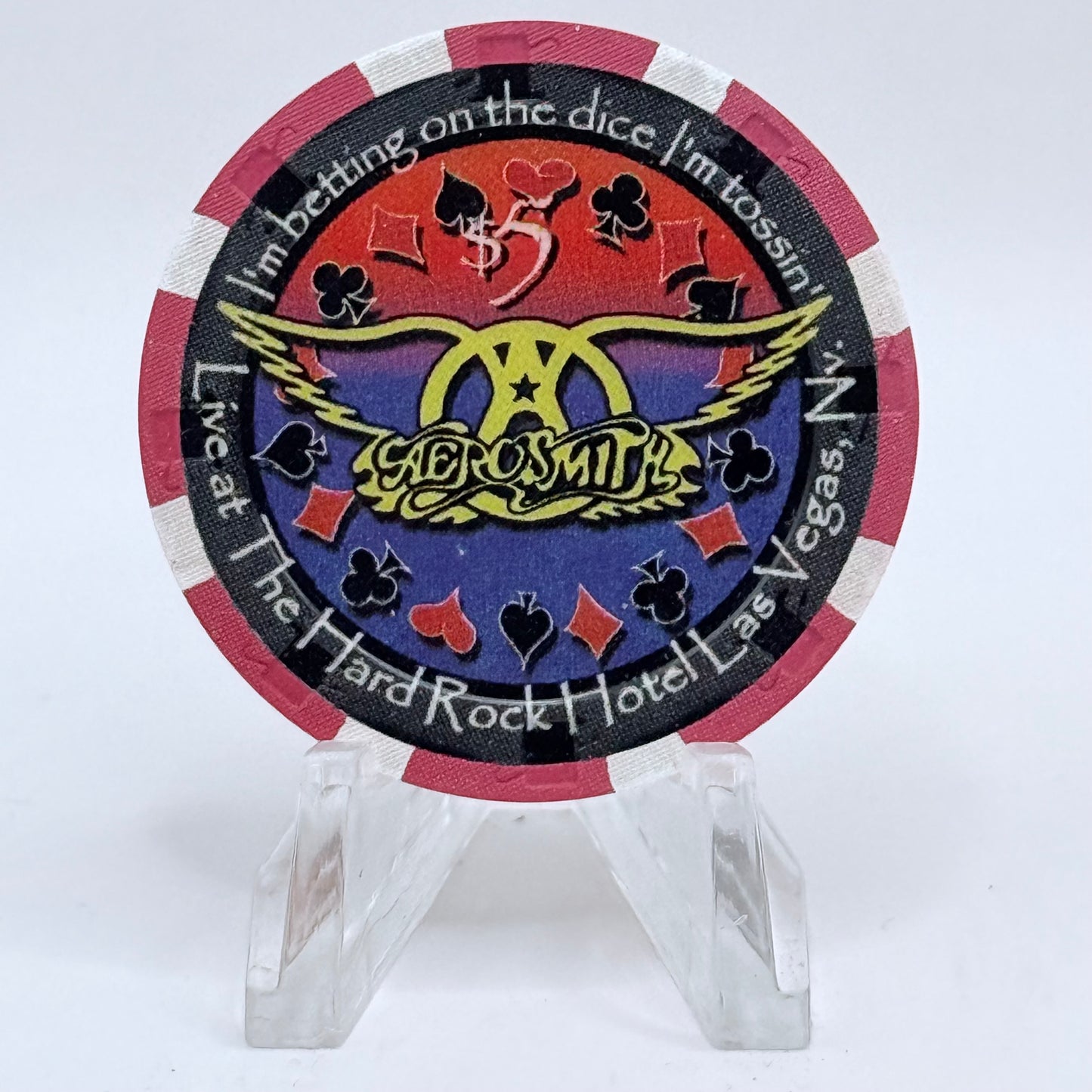 Hard Rock - Las Vegas Las Vegas Nevada 2002 'Aerosmith' LE $5 Casino Chip V8676
