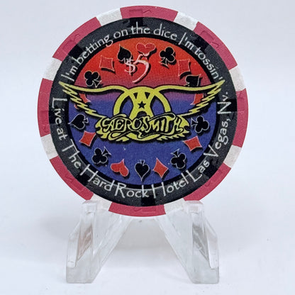 Hard Rock - Las Vegas Las Vegas Nevada 2002 'Aerosmith' LE $5 Casino Chip V8676