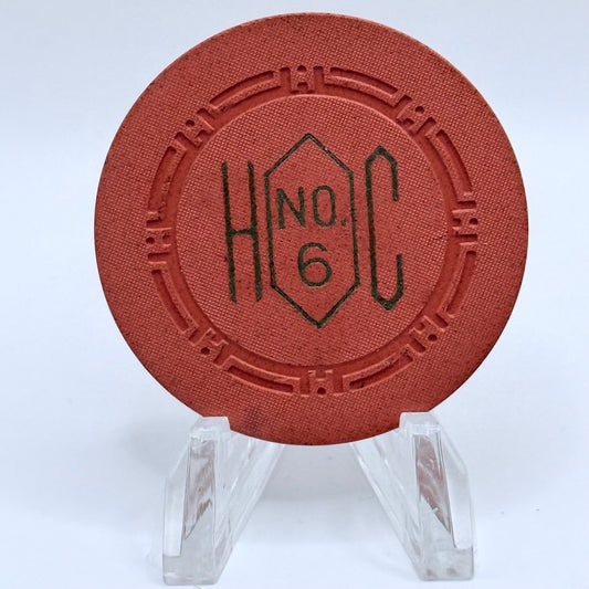 Harolds Club Reno Nevada Series 6 Roulette Orange Casino Chip N4231