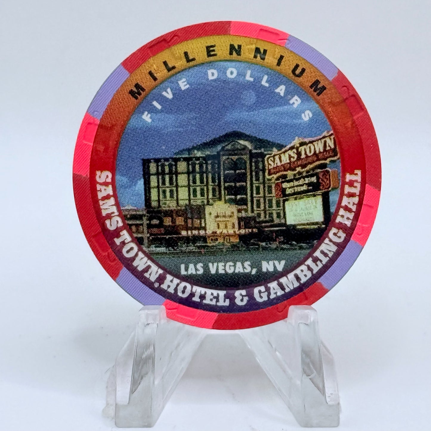 Sam's Town Las Vegas Nevada 1999 'Millennium' LE $5 Casino Chip V5496