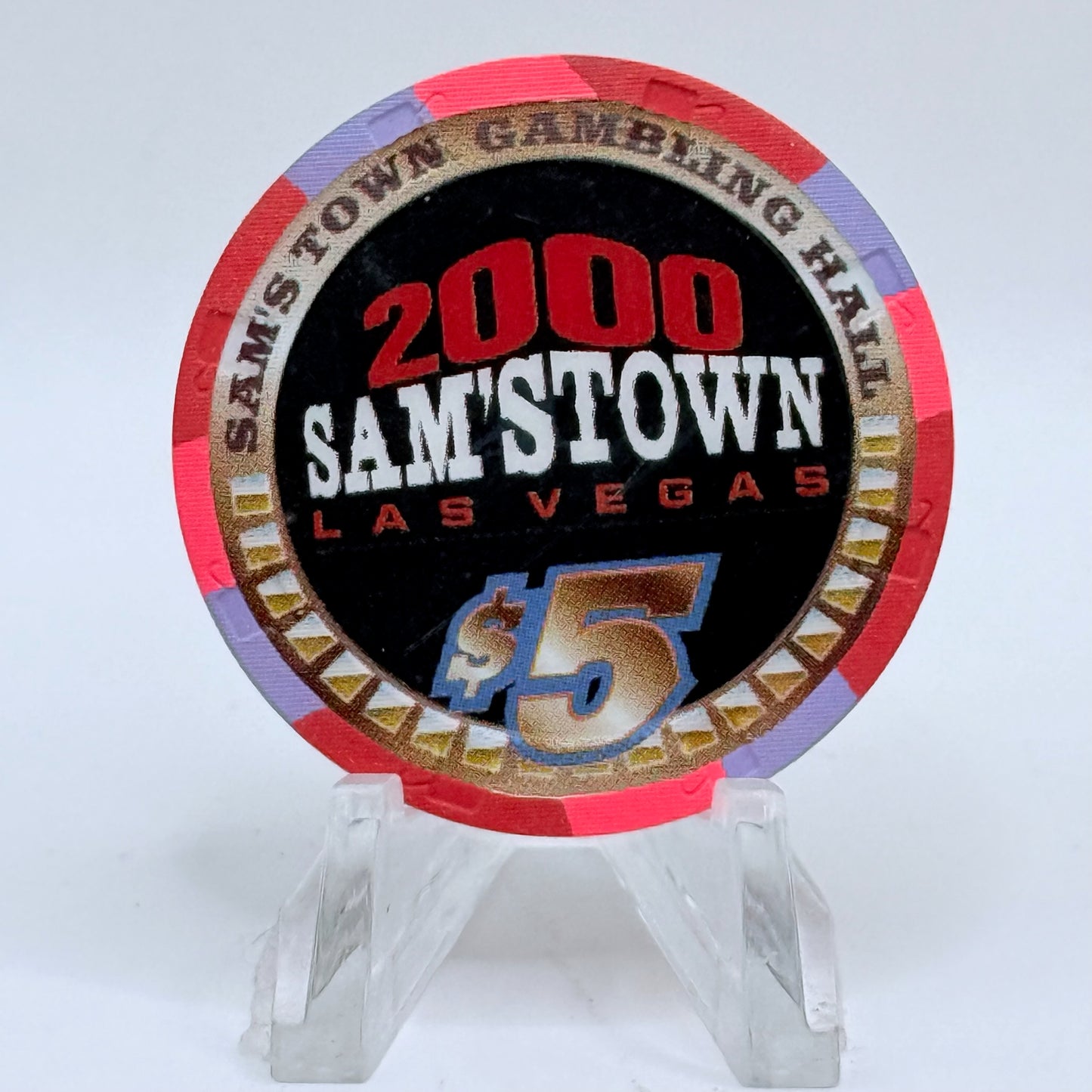 Sam's Town Las Vegas Nevada 1999 'Millennium' LE $5 Casino Chip V5496