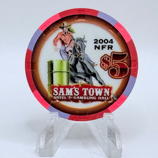 Sam's Town Las Vegas Nevada 2004 'NFR National Finals - Barrel Riding' LE $5 Casino Chip E4255