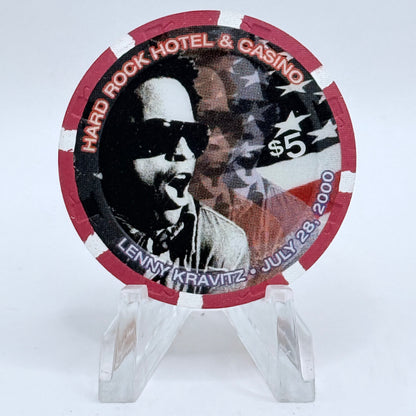Hard Rock - Las Vegas Las Vegas Nevada 2000 'Lenny Kravitz' LE $5 Casino Chip V6196