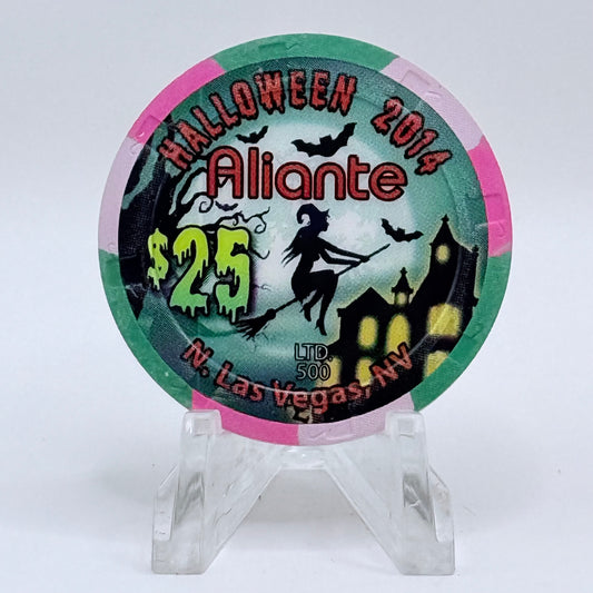 Aliante Casino + Hotel N. Las Vegas Nevada 2014 'Halloween' LE $25 Casino Chip D1783