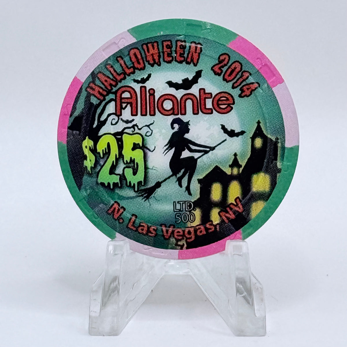 Aliante Casino + Hotel N. Las Vegas Nevada 2014 'Halloween' LE $25 Casino Chip D1783