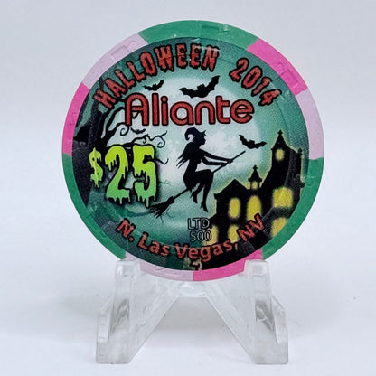Aliante Casino + Hotel N. Las Vegas Nevada 2014 'Halloween' LE $25 Casino Chip D1783