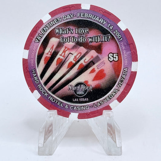 Hard Rock - Las Vegas Las Vegas Nevada 2001 'Valentine's Day' LE $5 Casino Chip V7745