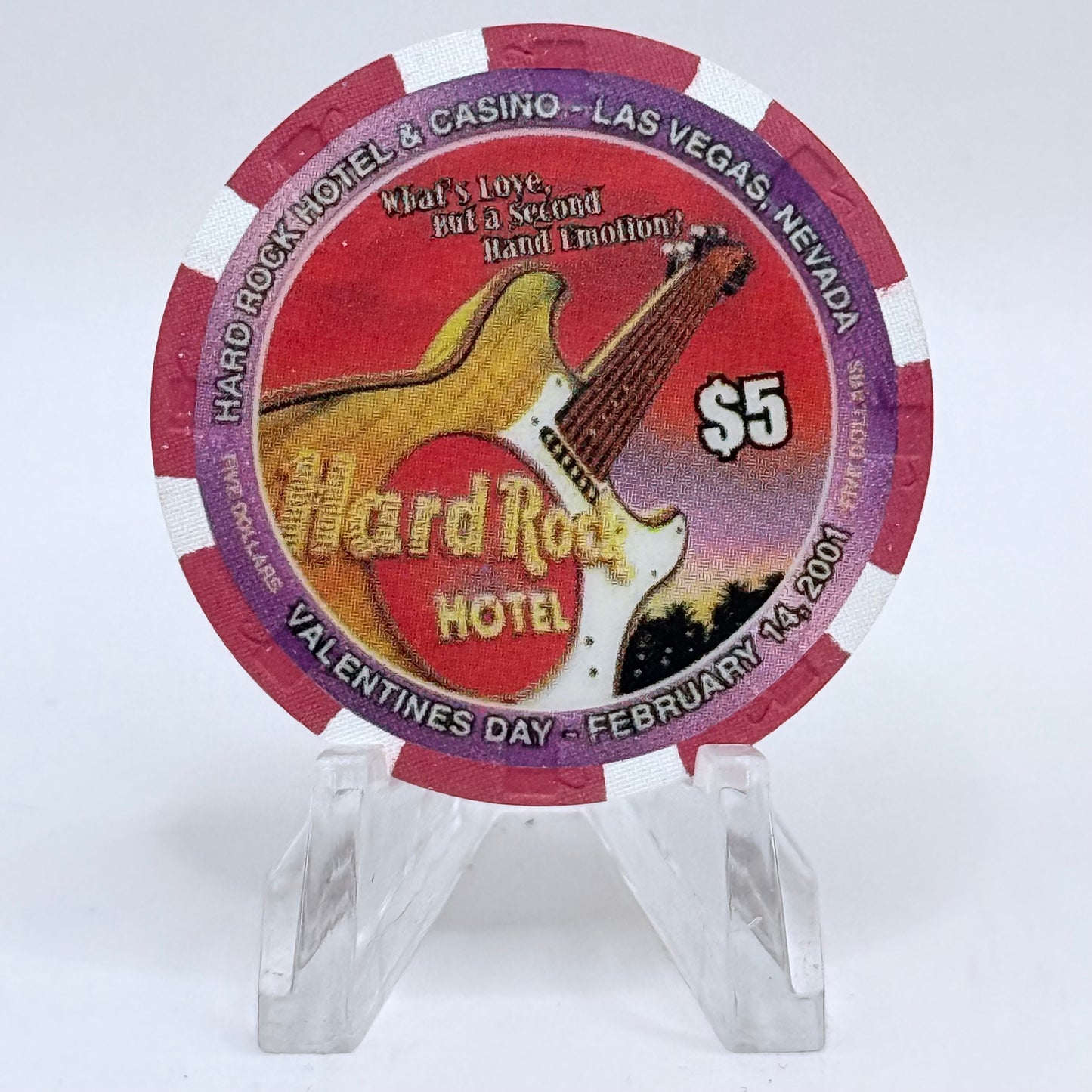 Hard Rock - Las Vegas Las Vegas Nevada 2001 'Valentine's Day' LE $5 Casino Chip V7745