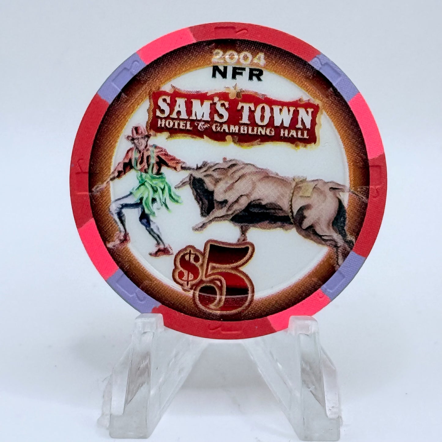 Sam's Town Las Vegas Nevada 2004 'NFR National Finals - Riding' LE $5 Casino Chip E4257