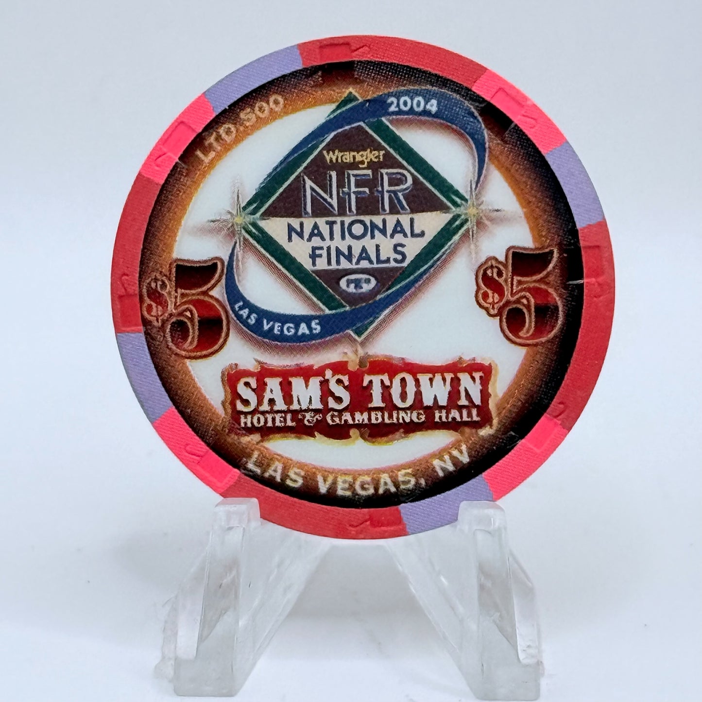 Sam's Town Las Vegas Nevada 2004 'NFR National Finals - Riding' LE $5 Casino Chip E4257