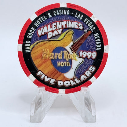 Hard Rock - Las Vegas Las Vegas Nevada 1999 'Valentine's Day' LE $5 Casino Chip V2673