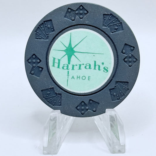 Harrah's Lake Tahoe Nevada 1976 Series 261 Roulette Blue Casino Chip V6526