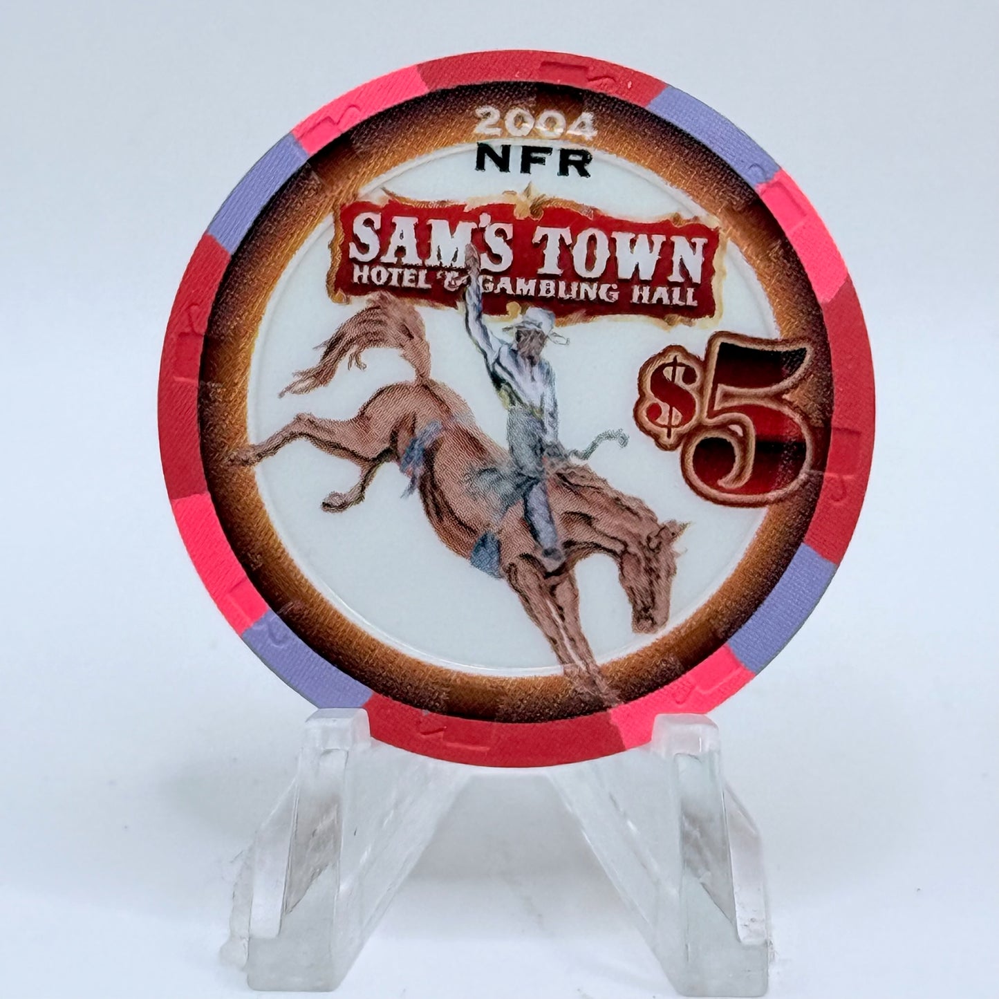 Sam's Town Las Vegas Nevada 2004 'NFR National Finals - Busting' LE $5 Casino Chip E4256