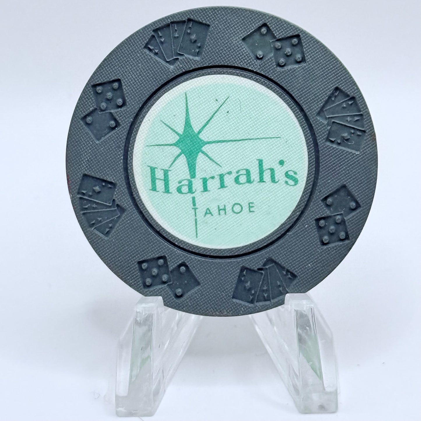 Harrah's Lake Tahoe Nevada 1976 Series 261 Roulette Blue Casino Chip V6526