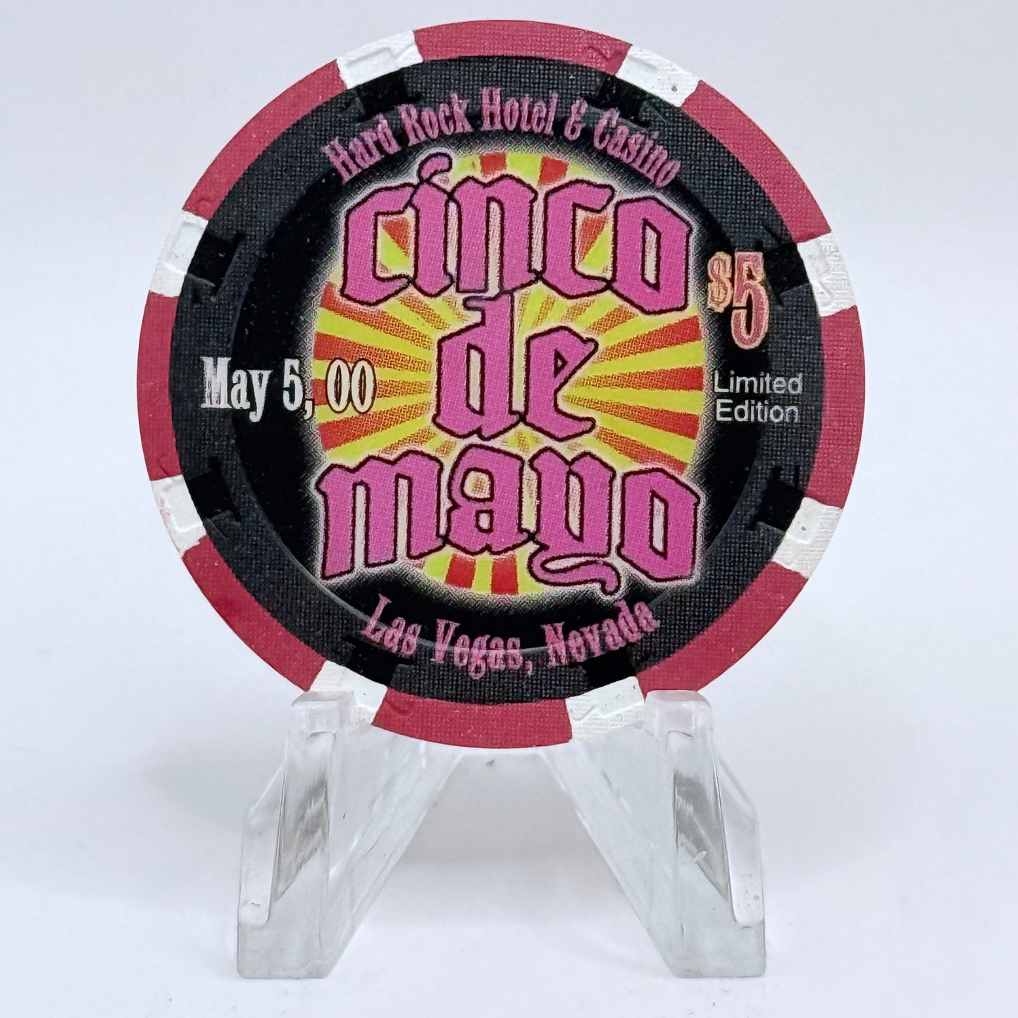 Hard Rock - Las Vegas Las Vegas Nevada 2000 'Cinco De Mayo' LE $5 Casino Chip V4432