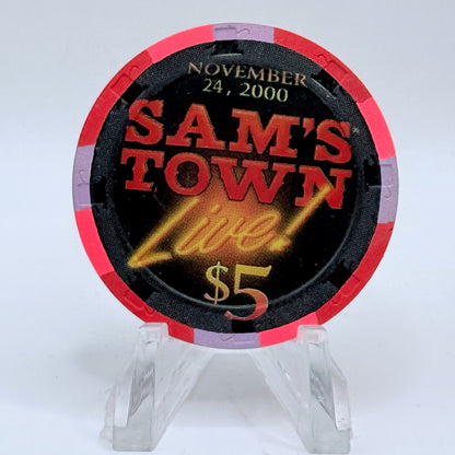 Sam's Town Las Vegas Nevada 2000 'Live!' LE $5 Casino Chip V7447