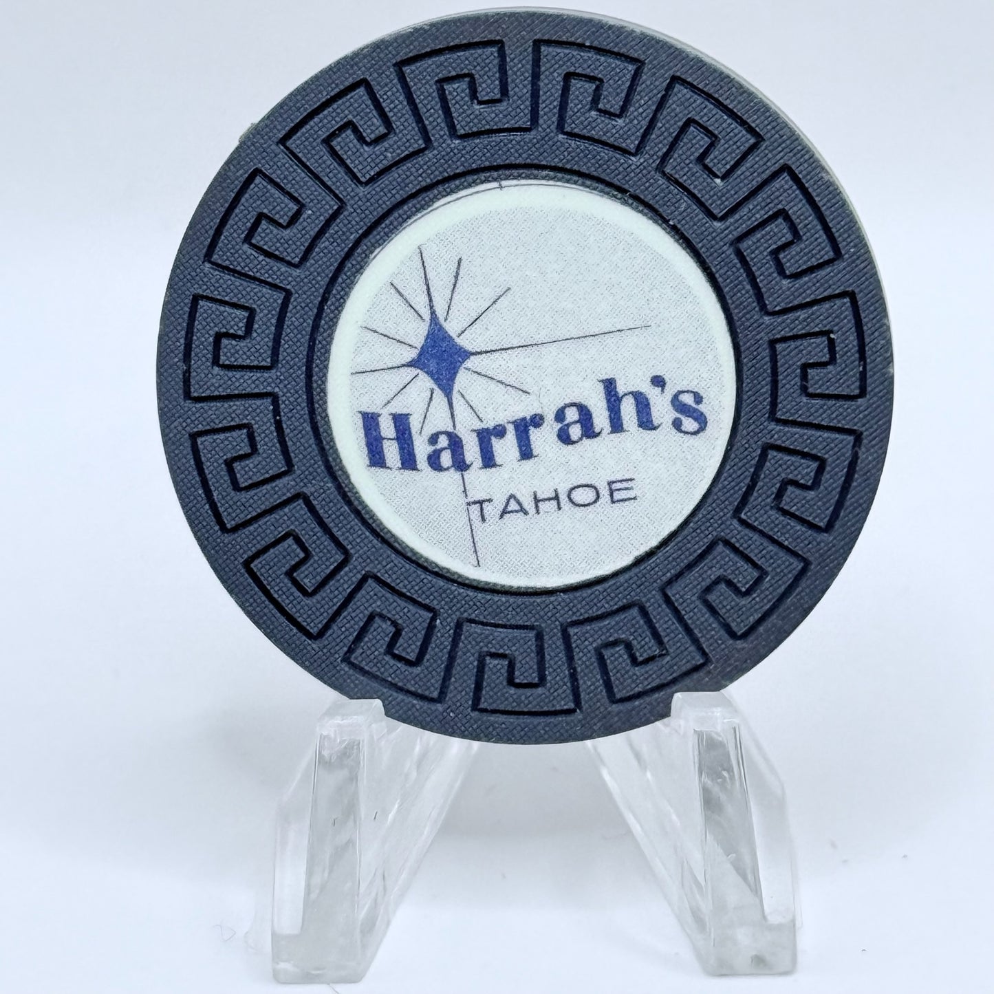 Harrah's Lake Tahoe Nevada 1966 Series 203 Roulette Navy Blue Casino Chip N5878