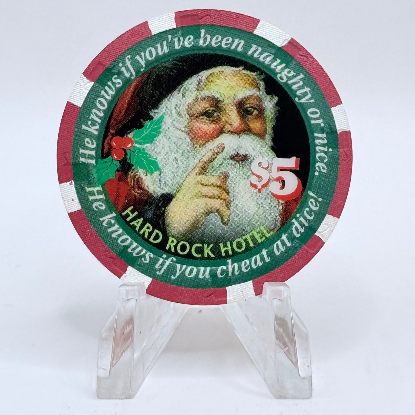 Hard Rock - Las Vegas Las Vegas Nevada 2000 'Christmas' LE $5 Casino Chip V7713