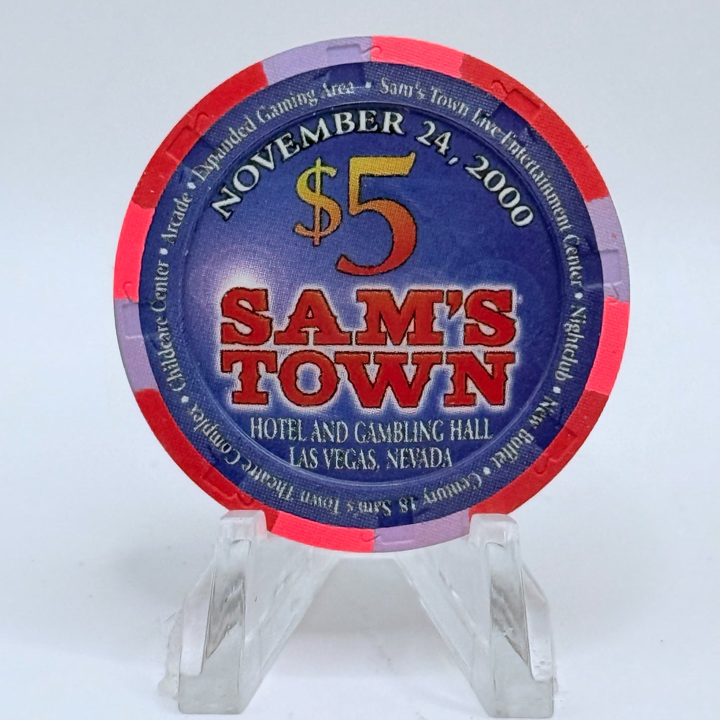 Sam's Town Las Vegas Nevada 2000 'Live!' LE $5 Casino Chip V7447