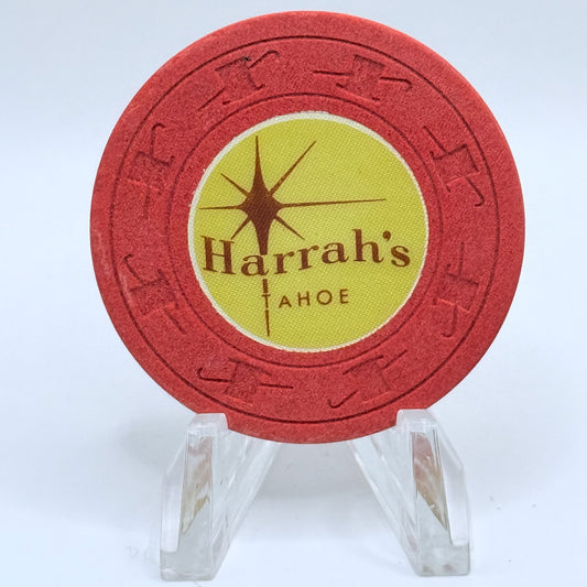 Harrah's Lake Tahoe Nevada 1962 Series 153 Roulette Red Casino Chip V6774