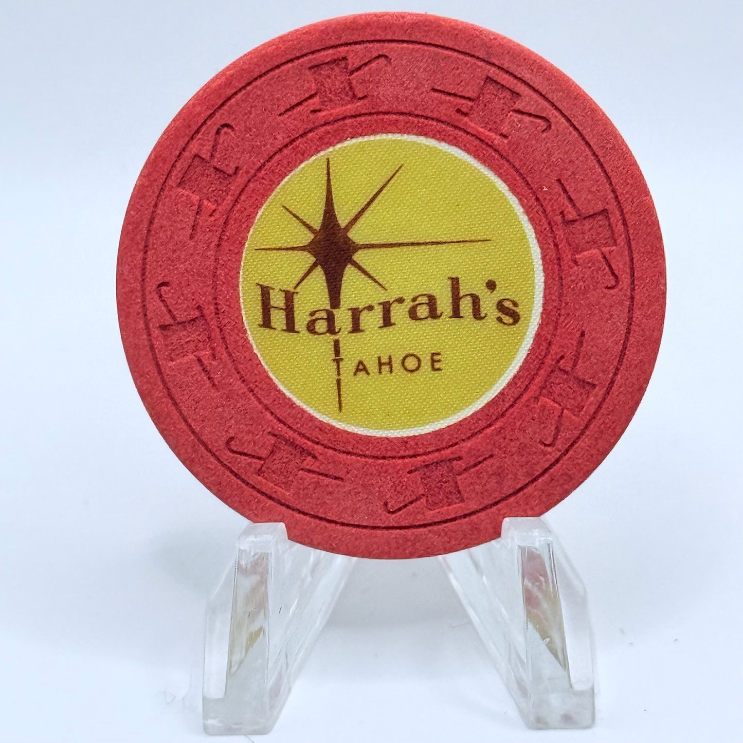 Harrah's Lake Tahoe Nevada 1962 Series 153 Roulette Red Casino Chip V6774