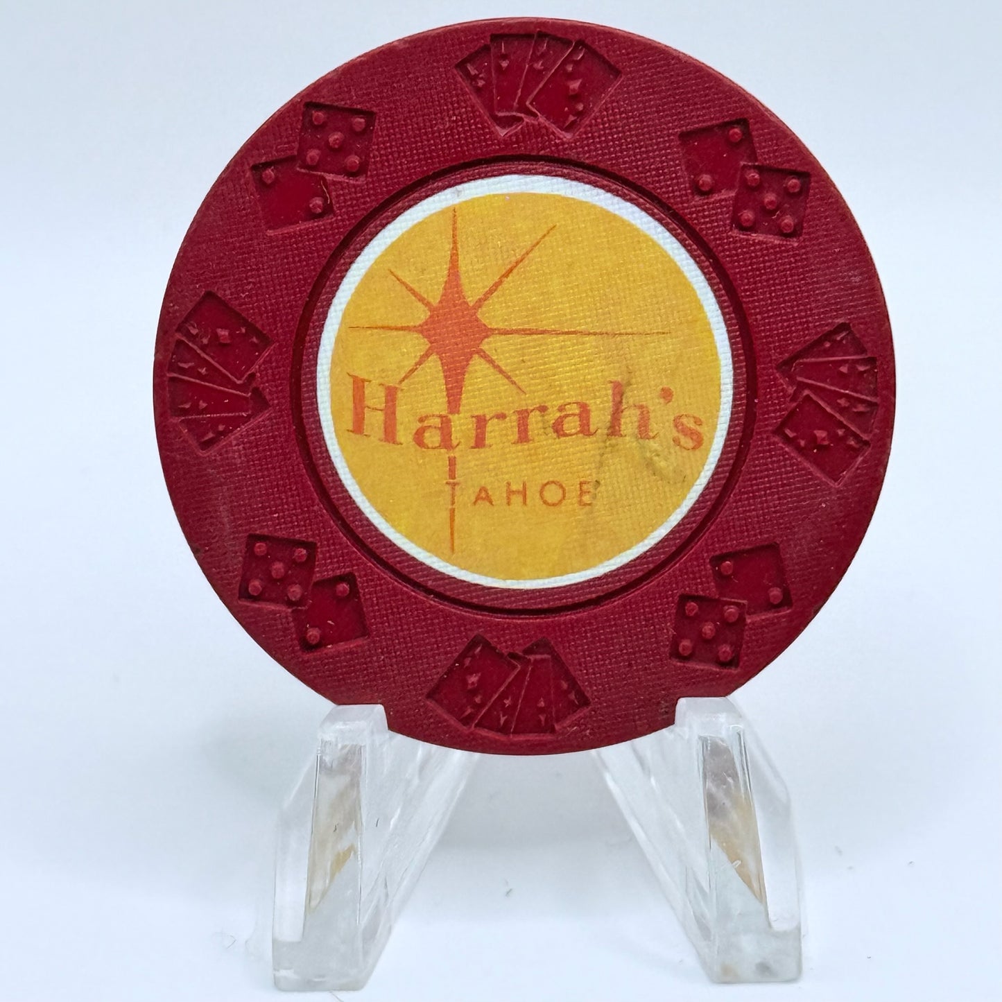 Harrah's Lake Tahoe Nevada Series 262 Roulette Red Casino Chip N8507