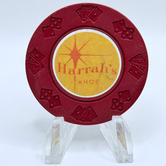 Harrah's Lake Tahoe Nevada Series 262 Roulette Red Casino Chip N8507