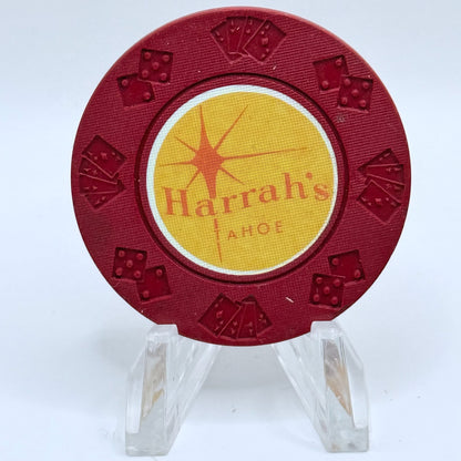 Harrah's Lake Tahoe Nevada Series 262 Roulette Red Casino Chip N8507