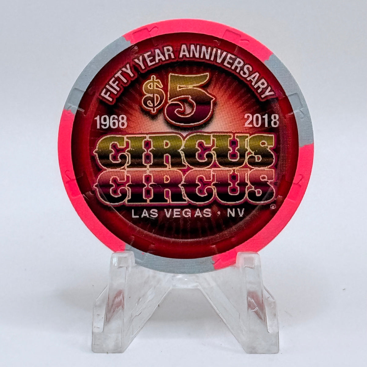 Circus Circus Las Vegas Nevada 2017 'Fifty Year Anniversary' LE $5 Casino Chip