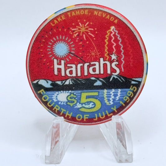 Harrah's Lake Tahoe Nevada 1995 LE $5 Casino Chip N0605