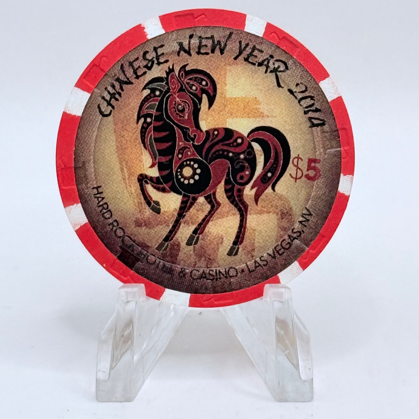 Hard Rock - Las Vegas Las Vegas Nevada 2014 'Year Of The Horse' LE $5 Casino Chip D1349