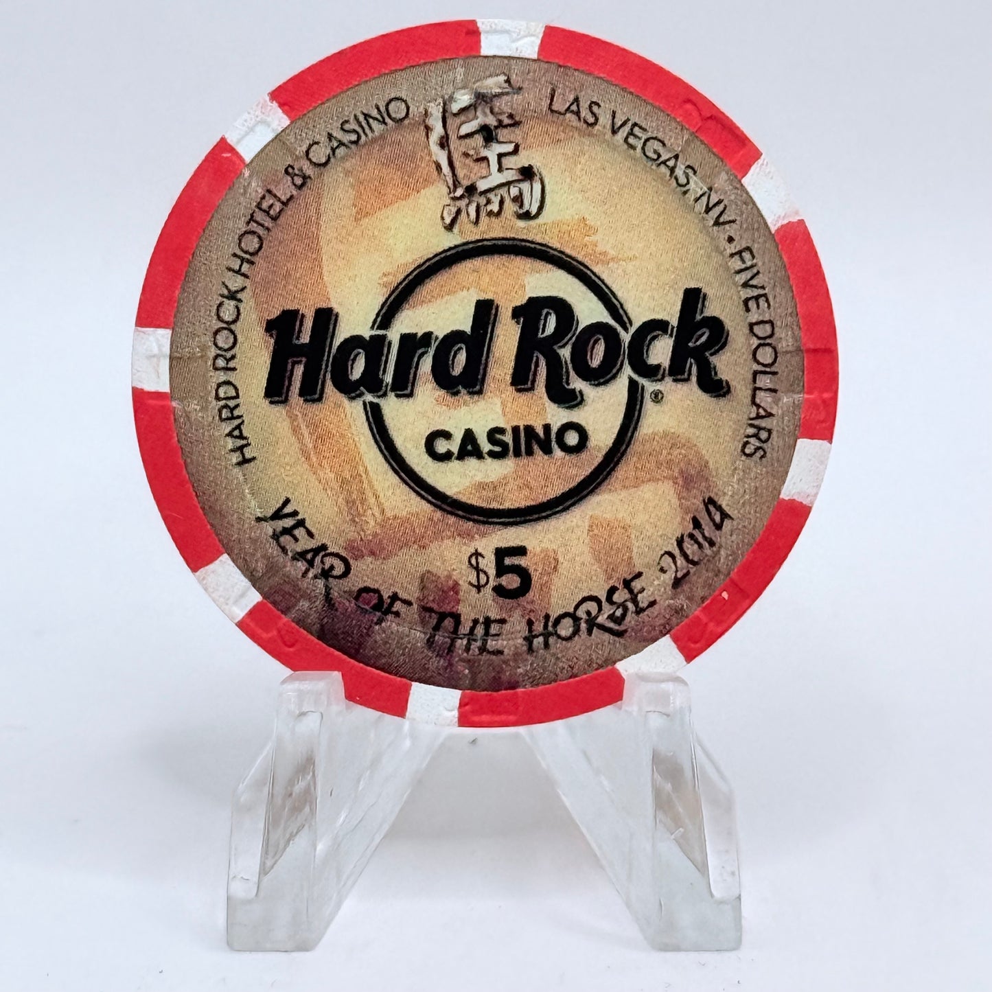 Hard Rock - Las Vegas Las Vegas Nevada 2014 'Year Of The Horse' LE $5 Casino Chip D1349