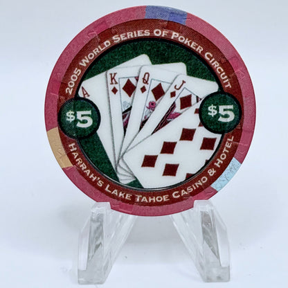Harrah's Lake Tahoe Nevada 2005 'World Series of Poker' LE $5 Casino Chip E4659