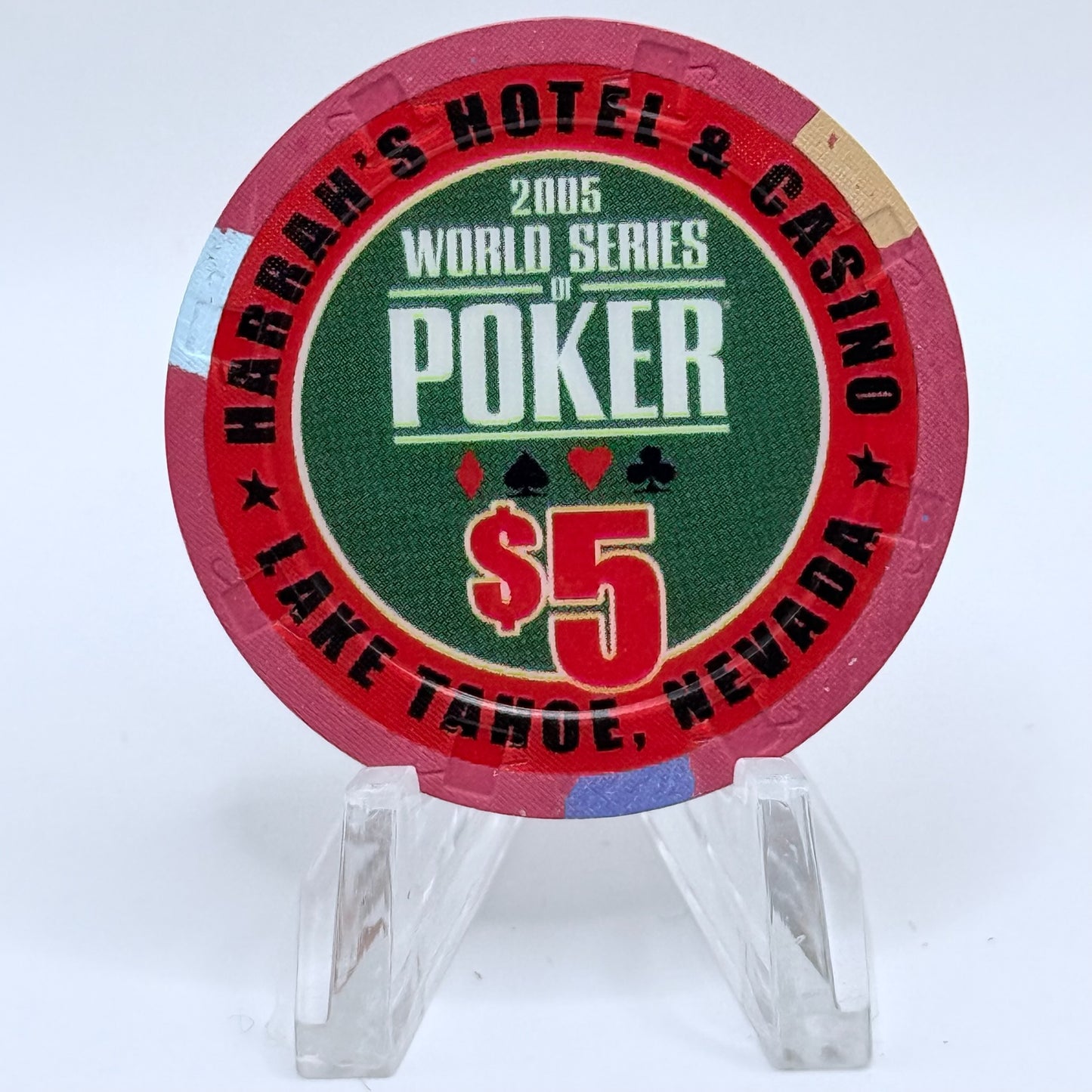 Harrah's Lake Tahoe Nevada 2005 'World Series of Poker' LE $5 Casino Chip N4655