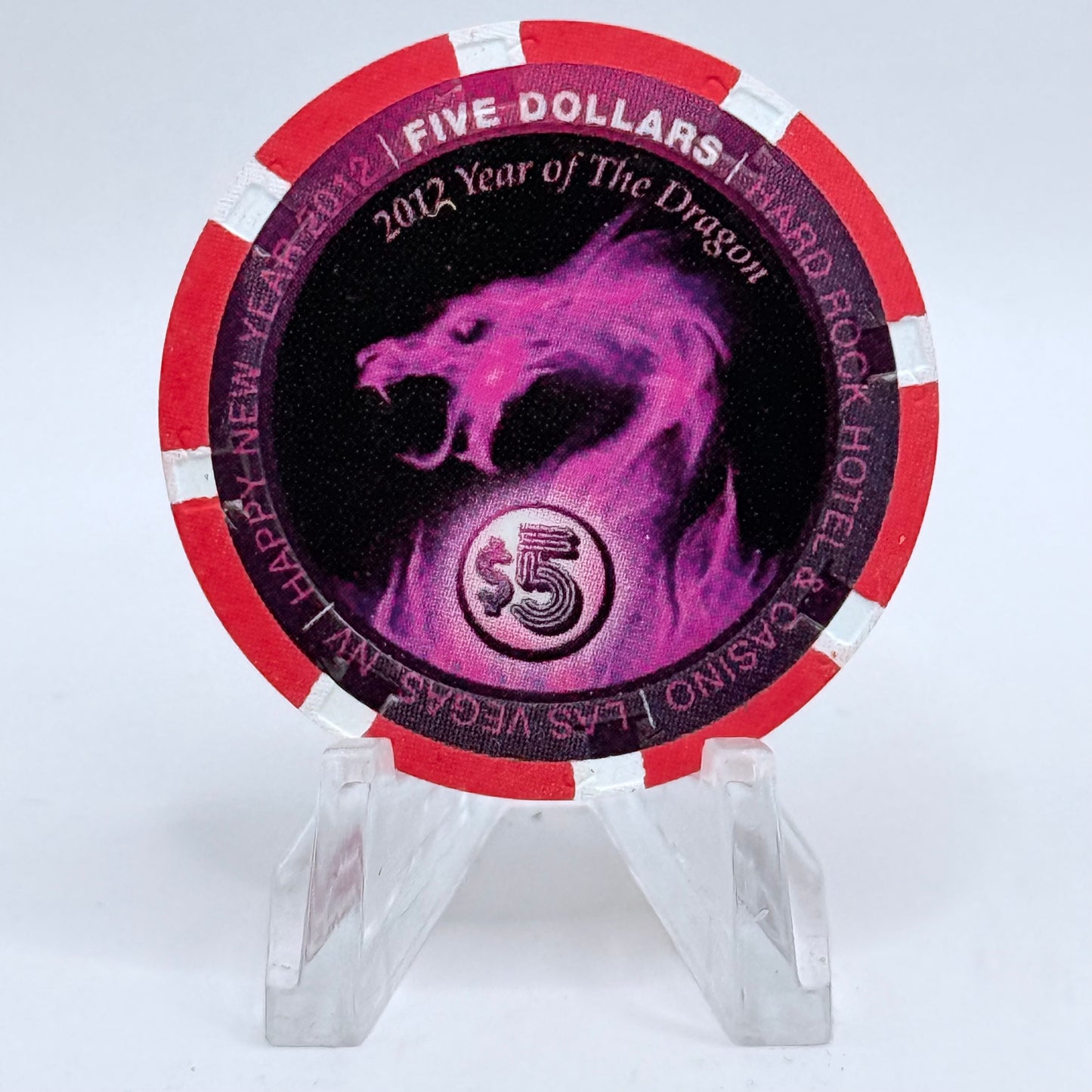 Hard Rock - Las Vegas Las Vegas Nevada 2012 'Year Of The Dragon' LE $5 Casino Chip D0354