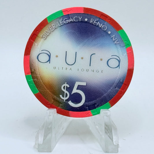 Silver Legacy Reno Nevada 2008 'Aura Ultra Lounge' LE $5 Casino Chip E6638