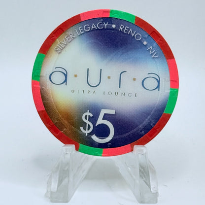 Silver Legacy Reno Nevada 2008 'Aura Ultra Lounge' LE $5 Casino Chip E6638