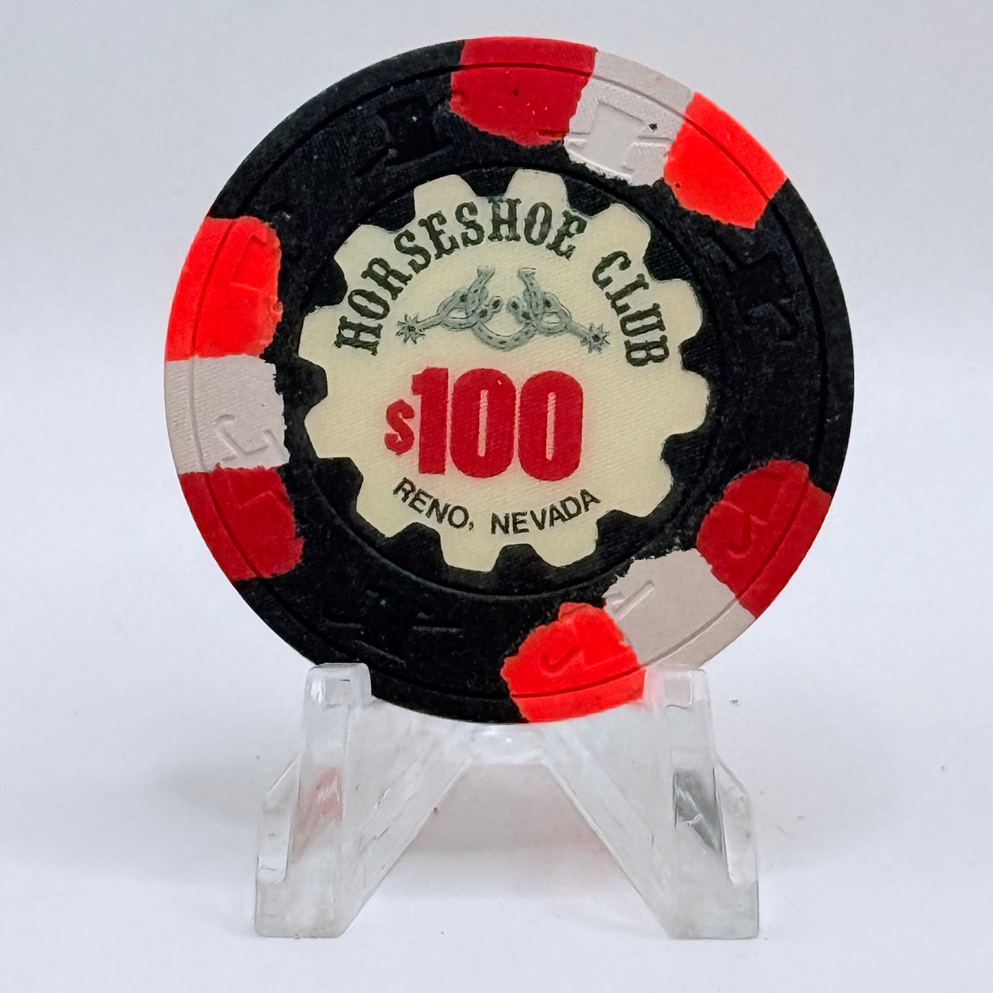 Horseshoe Club Reno Nevada 1980s $100 Casino Chip N5183