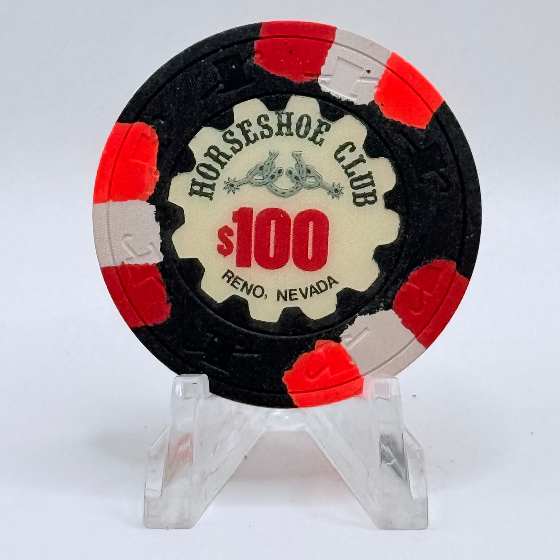 Horseshoe Club Reno Nevada 1980s $100 Casino Chip N5183