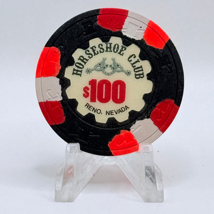 Horseshoe Club Reno Nevada 1980s $100 Casino Chip N5183