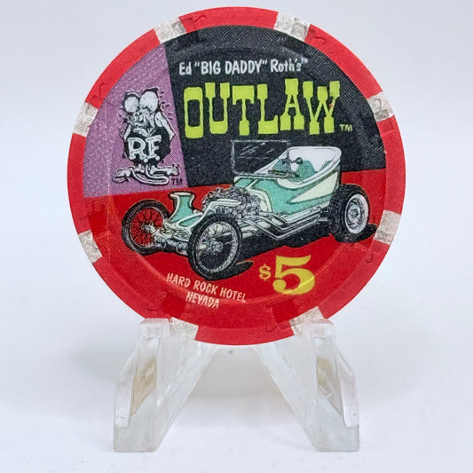 Hard Rock - Las Vegas Las Vegas Nevada 1996 'Outlaw' Series 5 LE $5 Casino Chip N8496