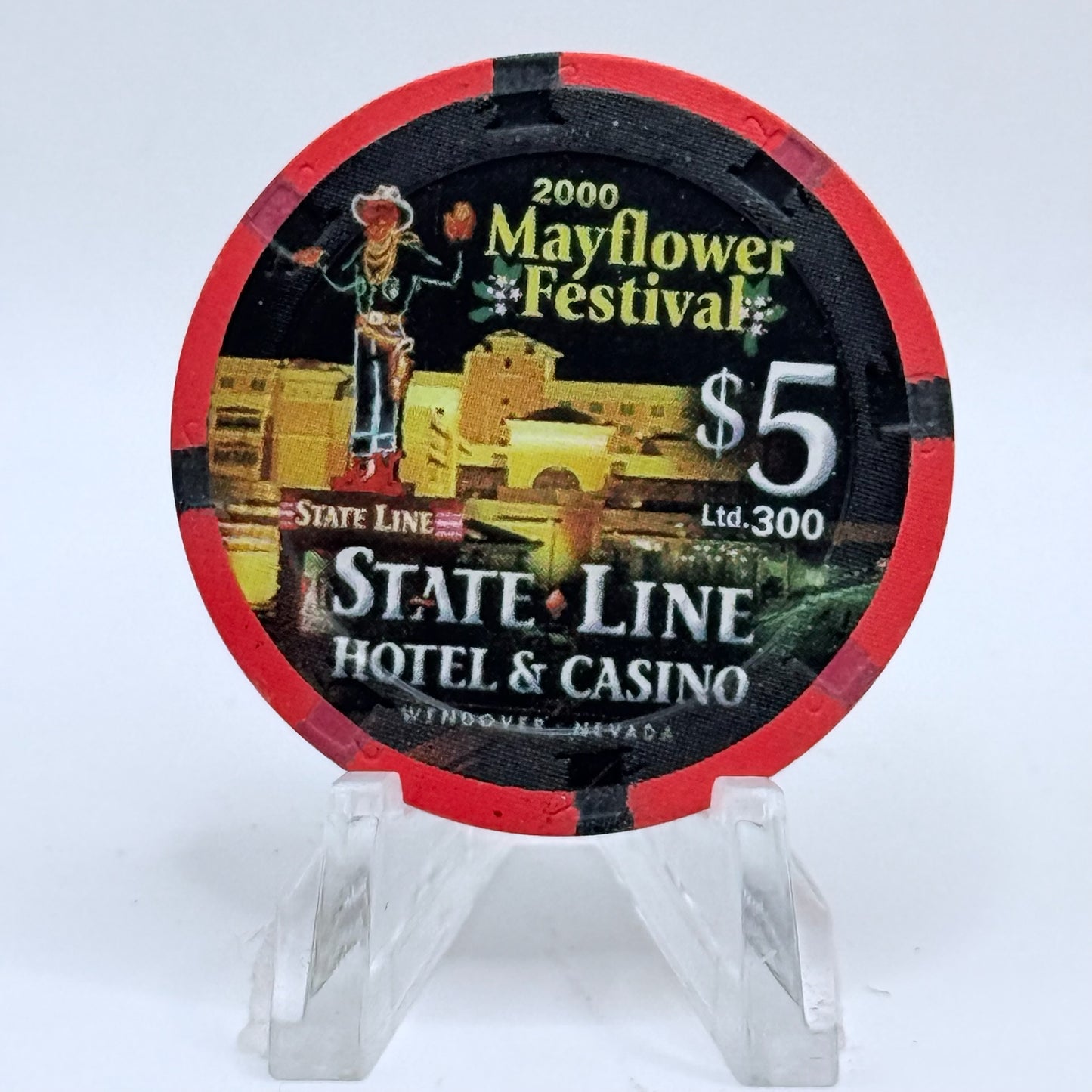 State Line Casino Wendover Nevada 2000 'Mayflower Festival' LE $5 Casino Chip V6700