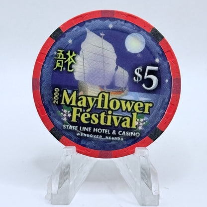 State Line Casino Wendover Nevada 2000 'Mayflower Festival' LE $5 Casino Chip V6700