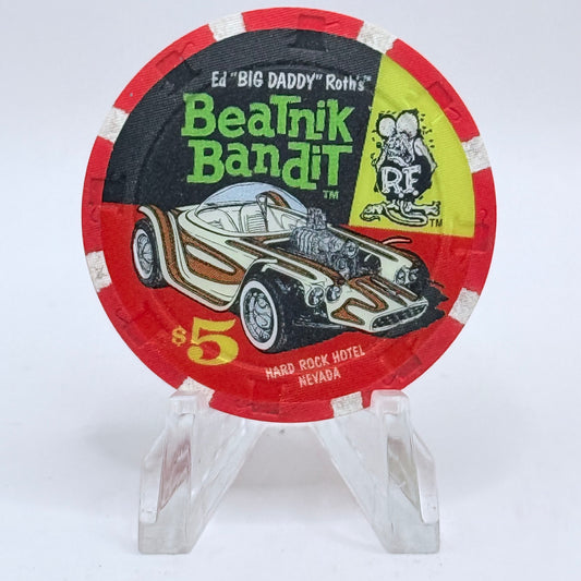 Hard Rock - Las Vegas Las Vegas Nevada 1996 'Beatnik Bandit' Series 5 LE $5 Casino Chip N8494