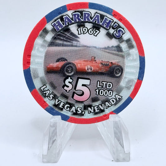 Harrah's Las Vegas Nevada 2002 'Race Car' LE $5 Casino Chip V8915